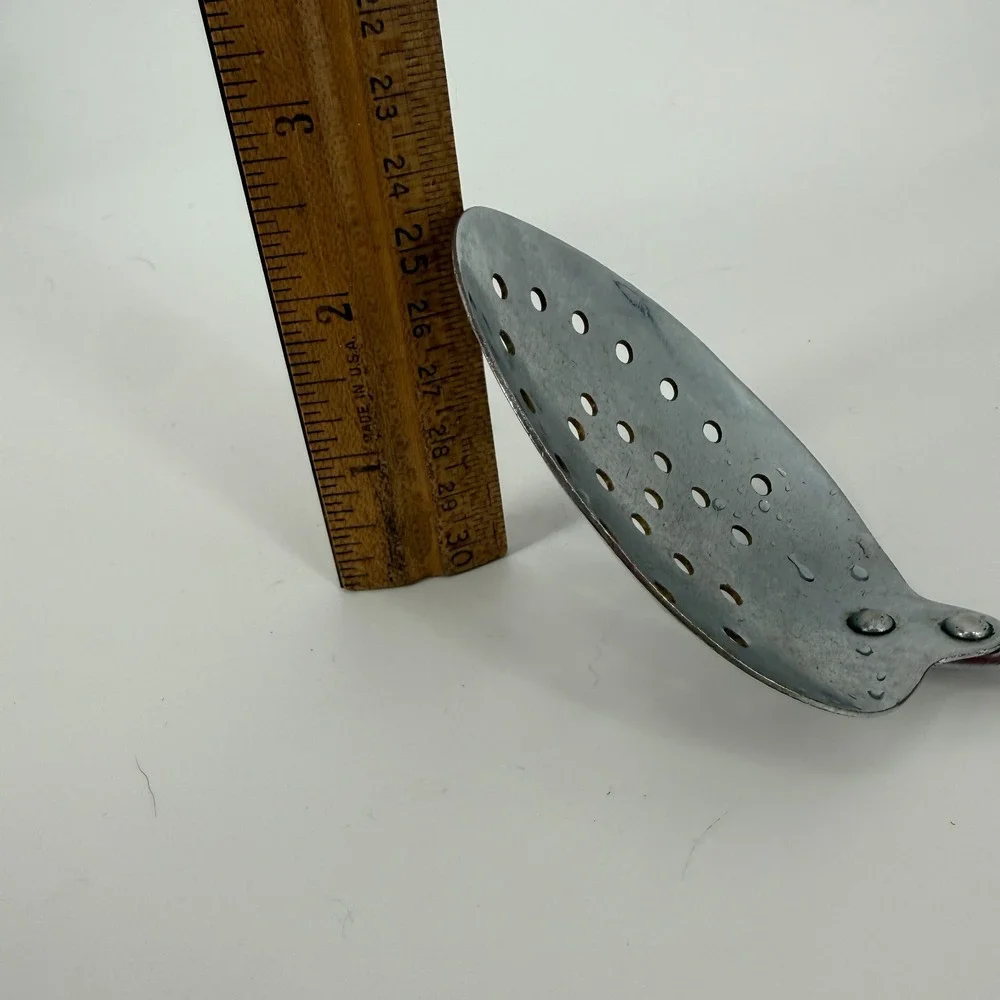Vintage Irvin Ware‎ USA Chrome Stainless Steel Slotted Spoon Ladle Hanging 15